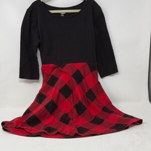 Old Navy Black and Red Plaid Kids Dress